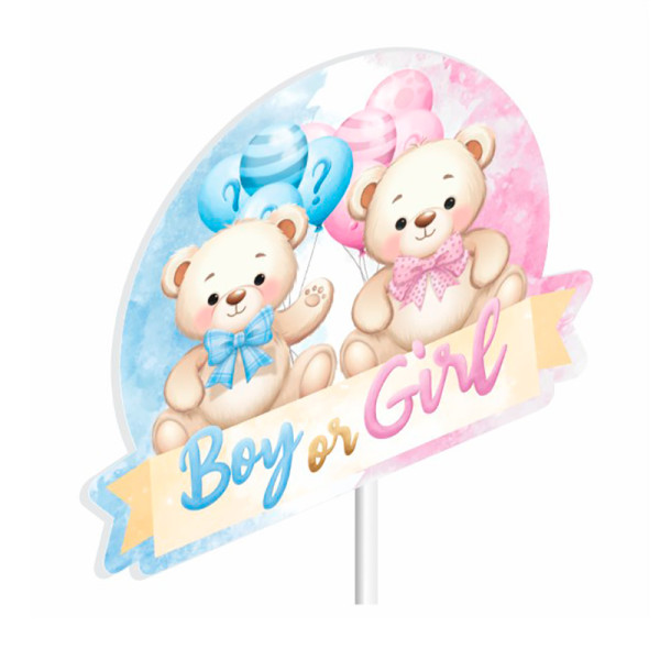 TOPPER PARA BOLO EVA CHÁ REVELAÇÃO