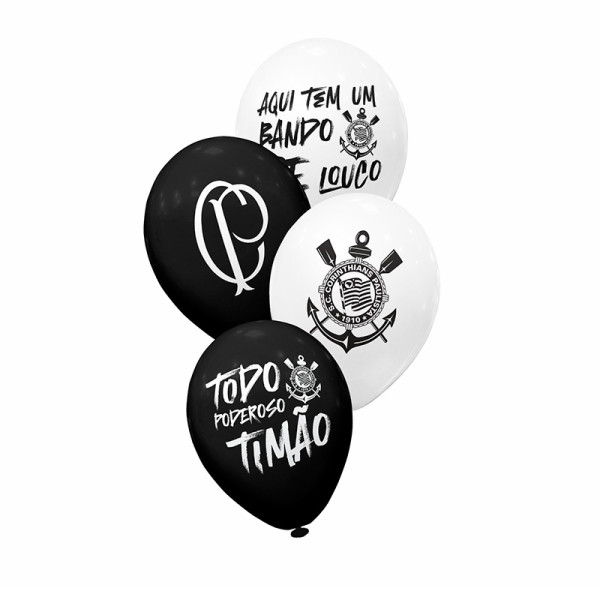BALÃO DECORADO 8 POLEGADA CORINTHIANS
