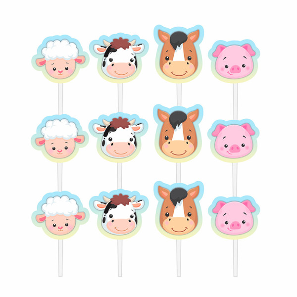 TOPPER PARA DOCINHOS FAZENDINHA FELIZ