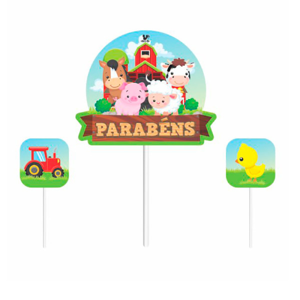 TOPPER PARA BOLO FAZENDINHA FELIZ