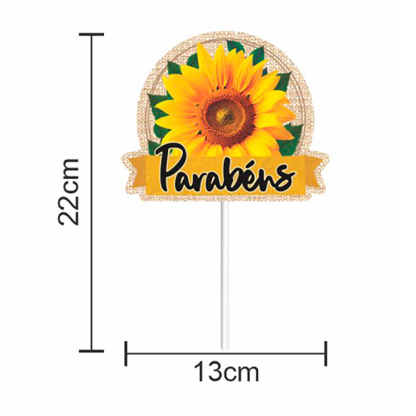 TOPPER DE BOLO EVA GIRASSOL