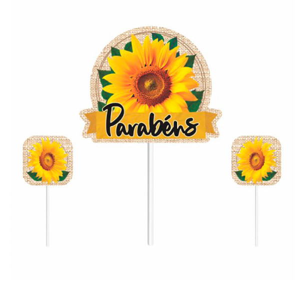 TOPPER DE BOLO EVA GIRASSOL