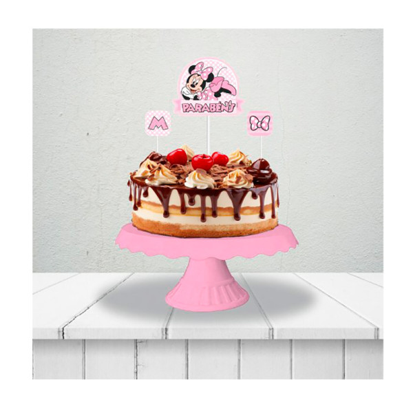 TOPPER PARA BOLO EVA MINNIE ROSA