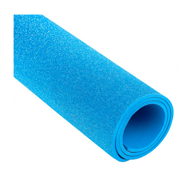 PLACA DE EVA COM GLITTER  AZUL