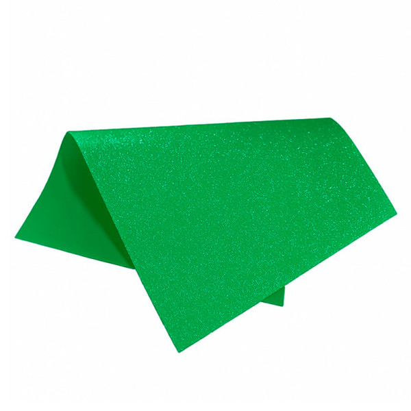 PLACA DE EVA COM GLITTER VERDE ESCURO