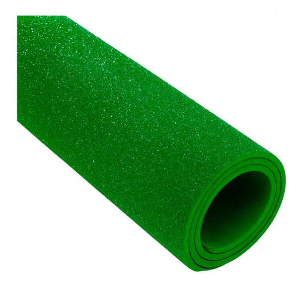 PLACA DE EVA COM GLITTER VERDE ESCURO