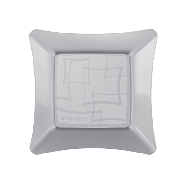 PRATO ACRÍLICO QUADRADO 21 PRATA