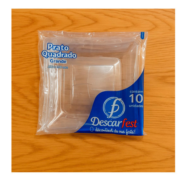 PRATO ACRÍLICO QUADRADO 21 CRISTAL