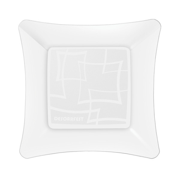 PRATO ACRÍLICO QUADRADO 21 CRISTAL