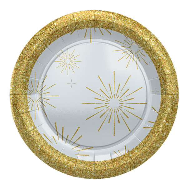 PRATO DE PAPELÃO FELIZ ANO NOVO