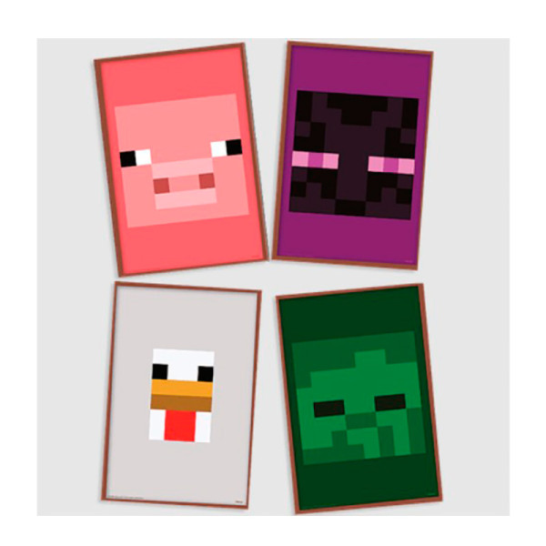QUADROS DECORATIVOS PARA PAREDE MINECRAFT