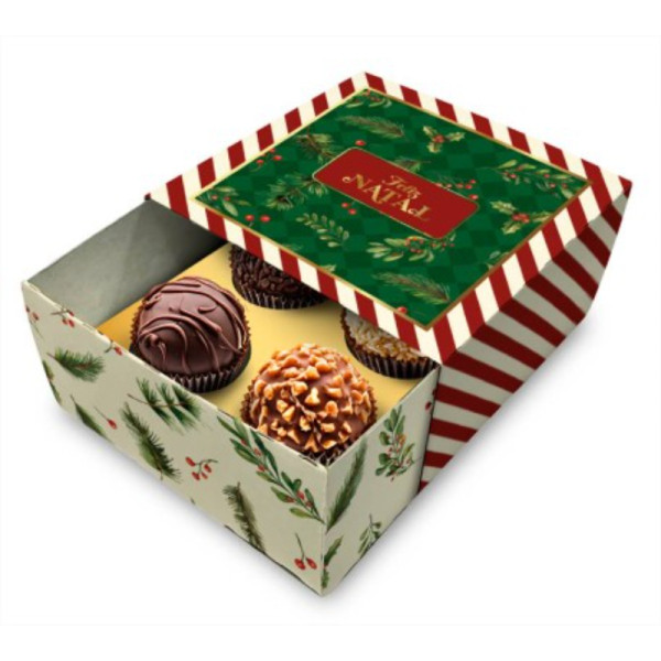 CAIXA LUVA 4 DOCES NATAL CLÁSSICO