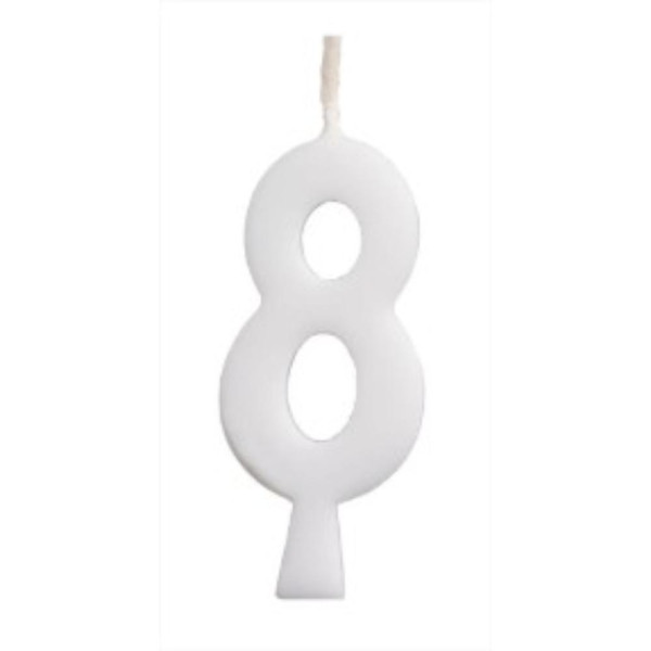 VELA ANIVERSÁRIO NÚMERO 8 BRANCA