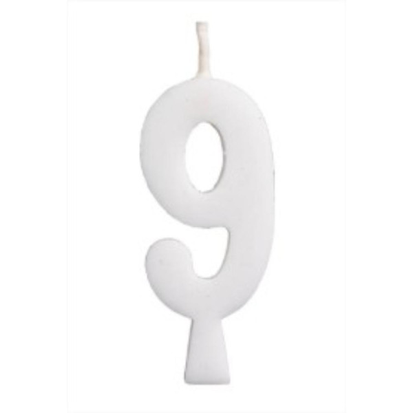 VELA ANIVERSÁRIO NÚMERO 9 BRANCA