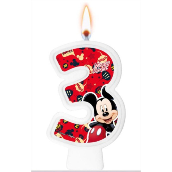 VELA NUMERAL MICKEY NÚMERO 3