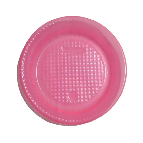 PRATO DESCARTÁVEL DE SOBREMEESA 15 CM ROSA NEON