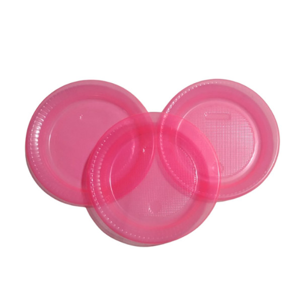 PRATO DESCARTÁVEL DE SOBREMEESA 15 CM ROSA NEON