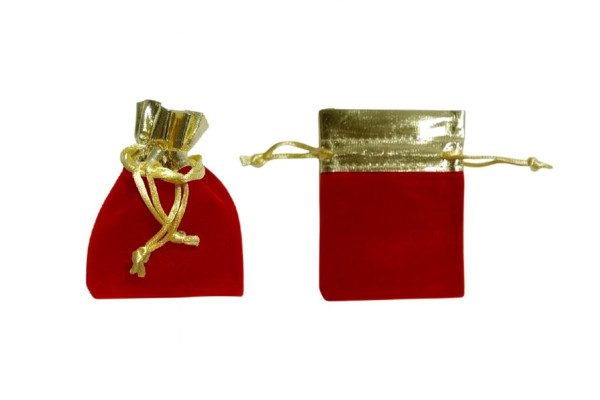 SAQUINHO DE PRESENTE VELUDO PRETO OU VERMELHO