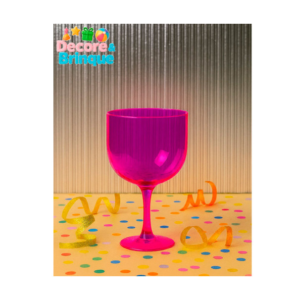 TAÇA GIN 550 ML ROSA NEON