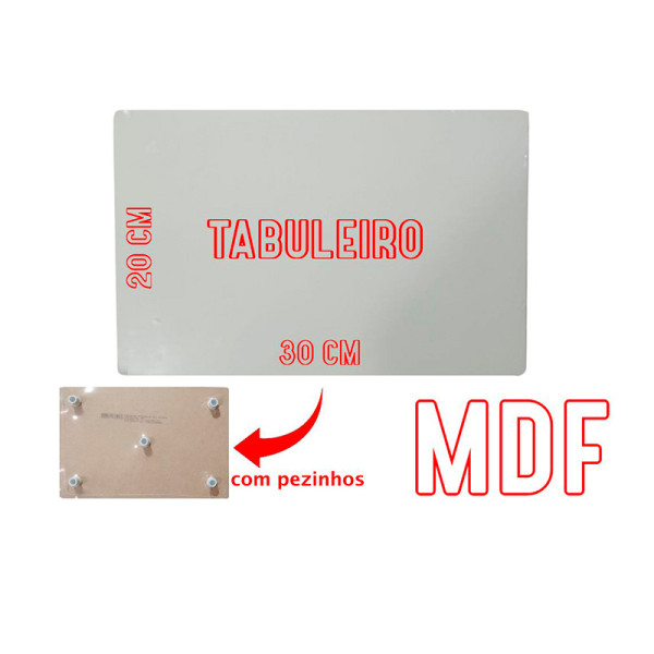 TABULEIRO MDF RETANGULAR BRANCO 20 X 30