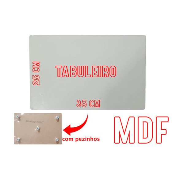 TABULEIRO MDF RETANGULAR BRANCO 25 X 35