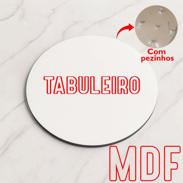 TABULEIRO MDF REDONDO BRANCO 24