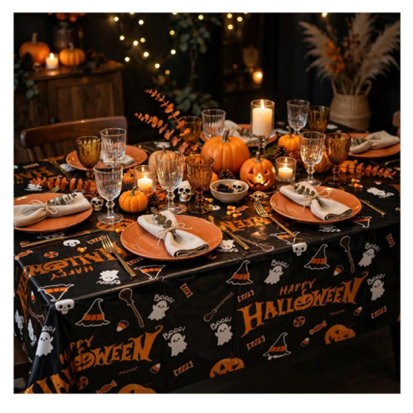 Toalha de mesa metalizada Halloween