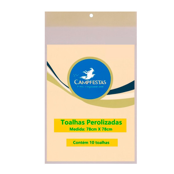 TOALHA PEROLIZADA AMARELO CANDY 78 CM X 78 CM - 10 UNID.