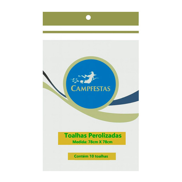 TOALHA PEROLIZADA BRANCA 78 CM X 78 CM - 10 UNID.