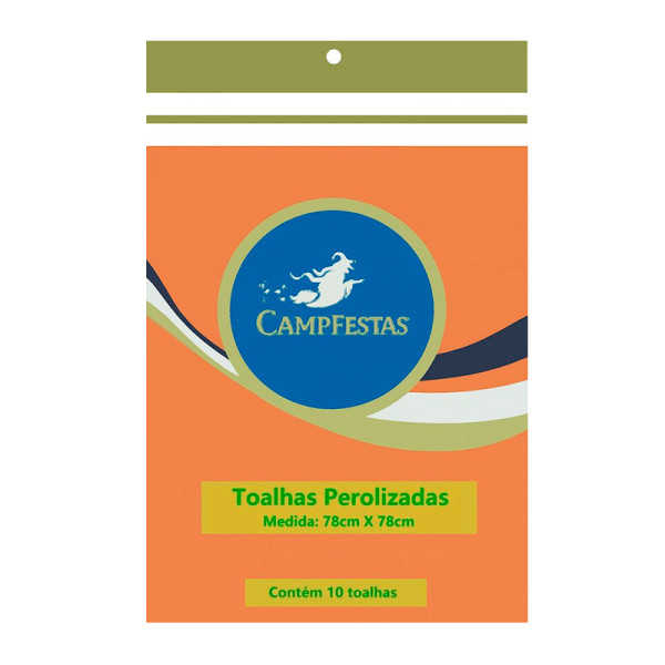 TOALHA PEROLIZADA LARANJA 78 CM X 78 CM - 10 UNID.