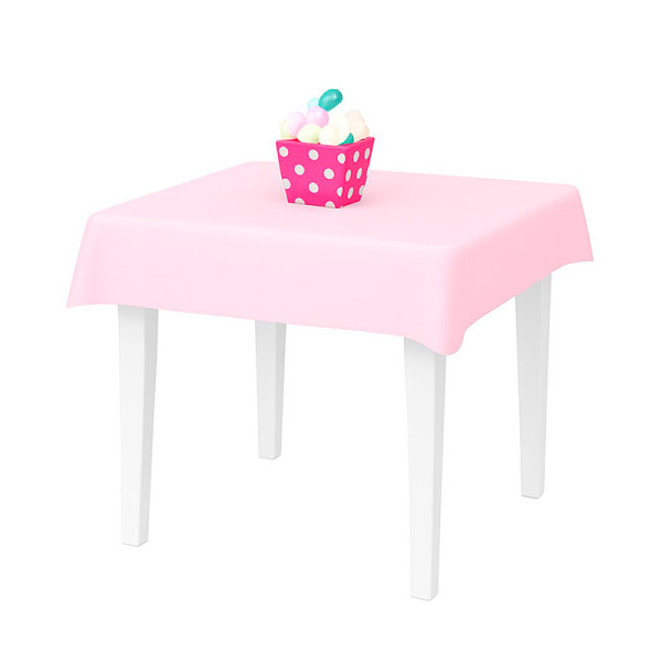 TOALHAS PLÁSTICAS PEROLIZADAS ROSA CANDY COM 10 UNID