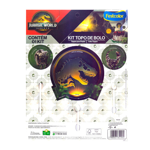 TOPO DE BOLO JURASSIC WORLD RECOMEÇO