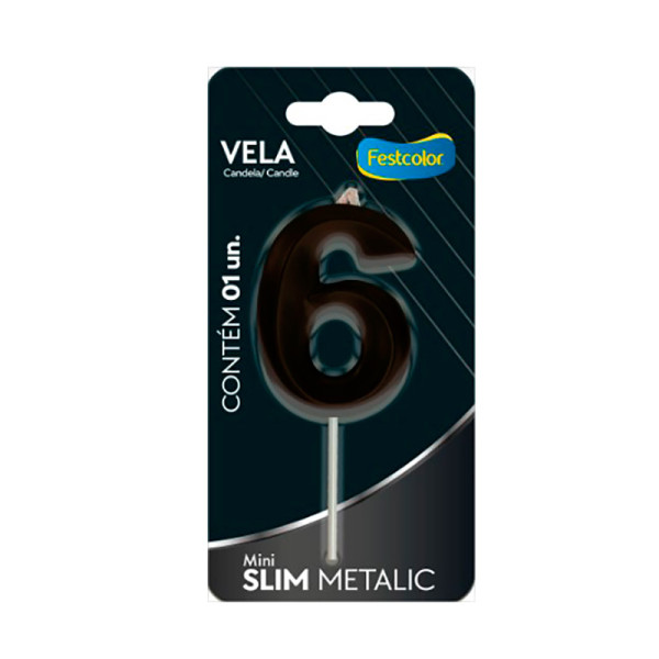 VELA MINI SLIM METALLIC PRETA 6