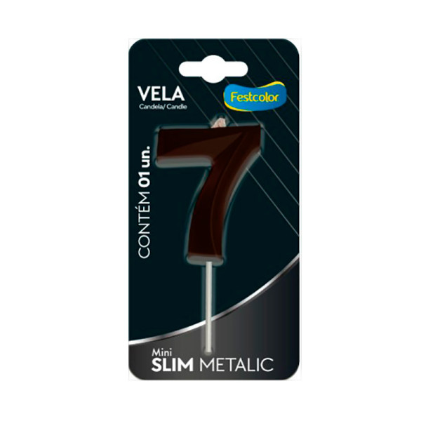 VELA MINI SLIM METALIC PRETA NO. 7