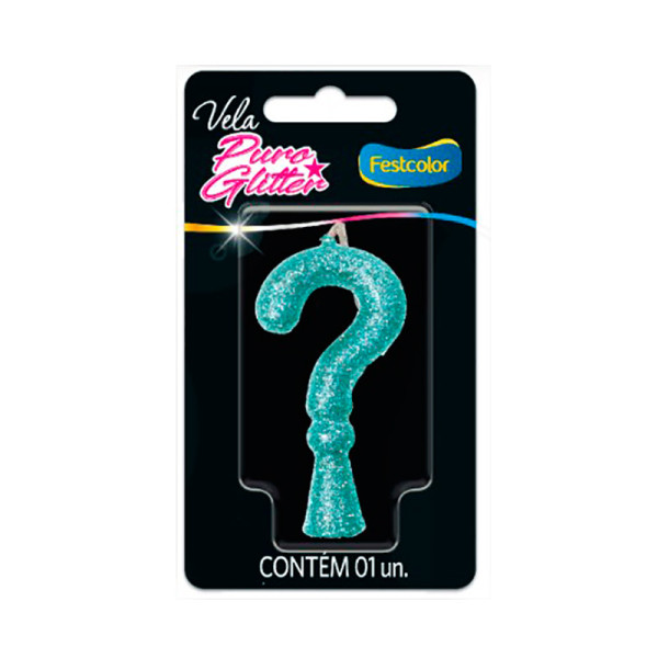 VELA PURO GLITTER TIFFANY INTERROGAÇÃO