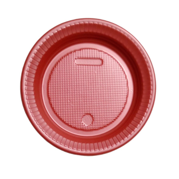 PRATO DE SOBREMESA 15 CM VERMELHO PEROLADO