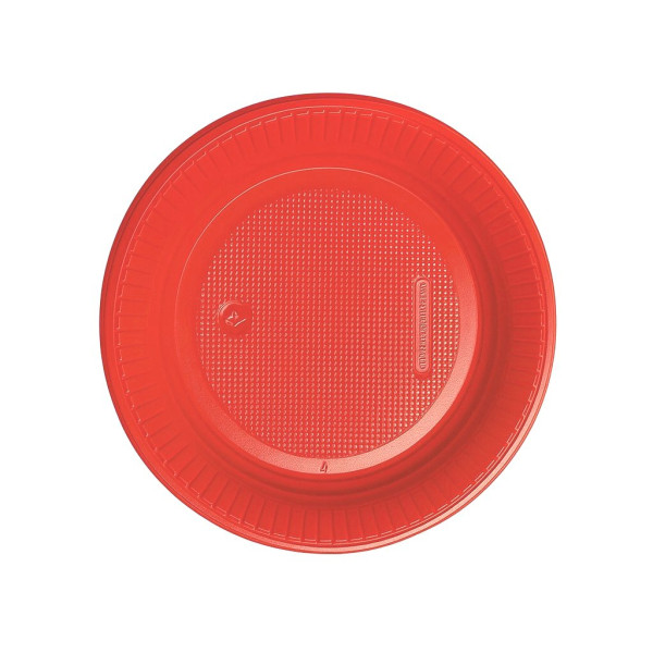 PRATO RASO DE REFEIÇÃO 21 CM VERMELHO